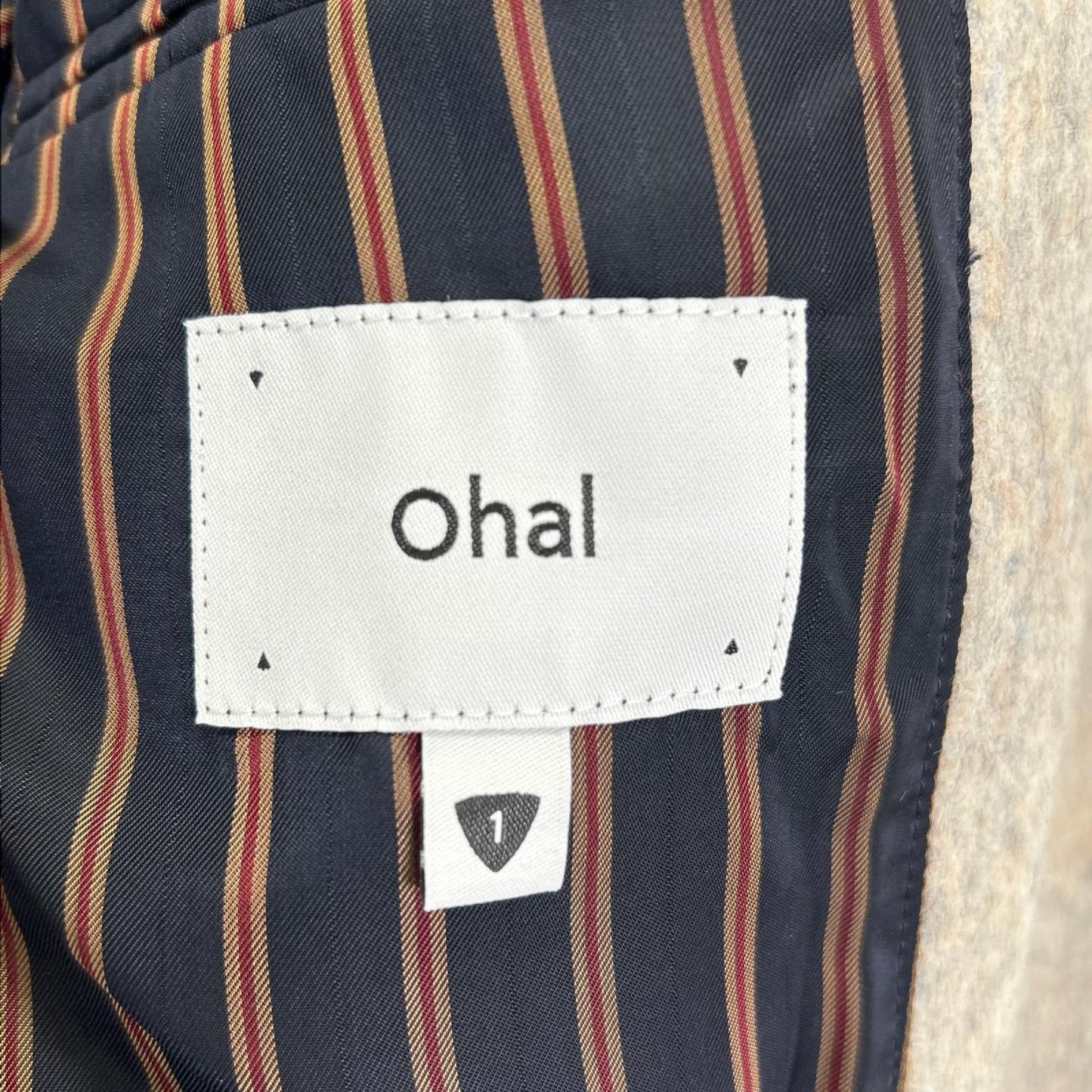 Ohal Light Gray Wool Balmacaan Coat Size 1