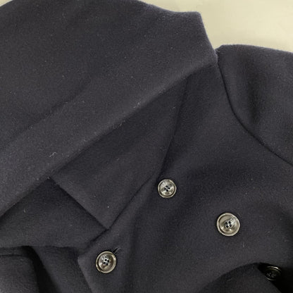 MIDDLA Navy Wool Double-Breasted Hooded Long Coat Size 1