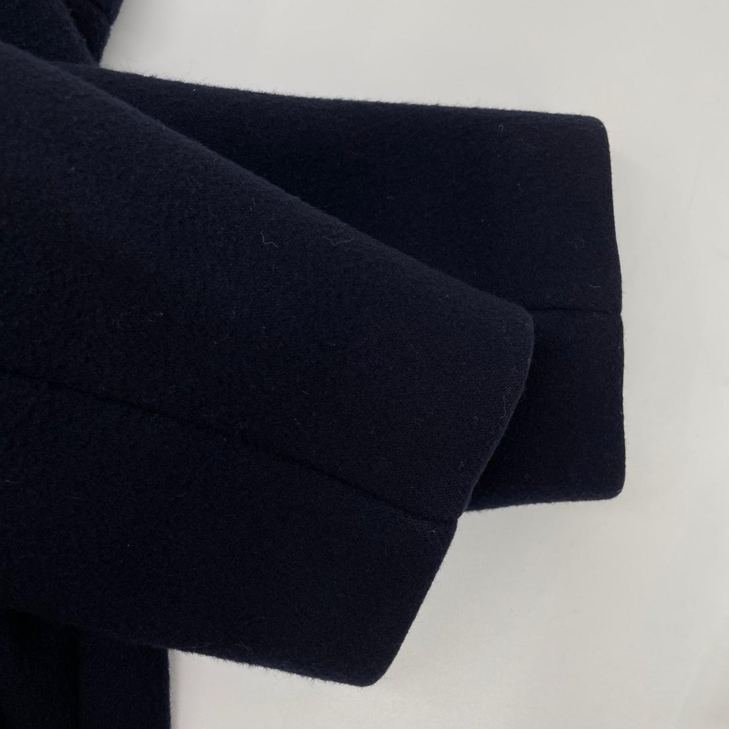 MIDDLA Navy Wool Double-Breasted Hooded Long Coat Size 1