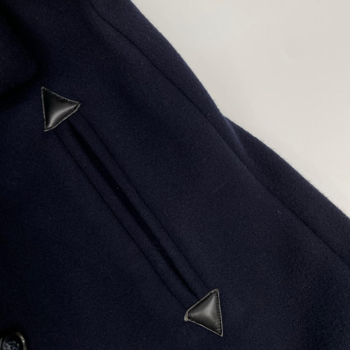 MIDDLA Navy Wool Double-Breasted Hooded Long Coat Size 1