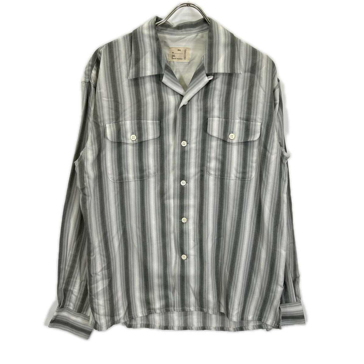 Pablo vinci 23AW Ombre Striped Open Collar Shirt Gray Size S