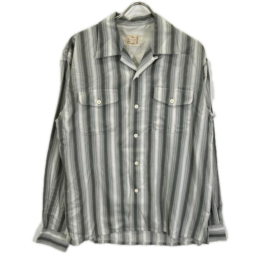 Pablo vinci 23AW Ombre Striped Open Collar Shirt Gray Size S
