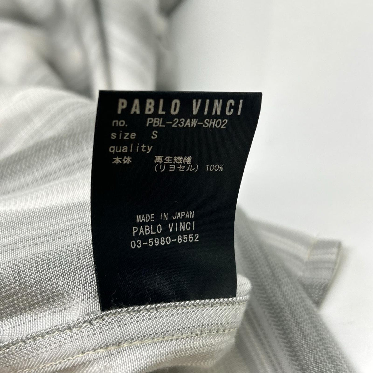 Pablo vinci 23AW Ombre Striped Open Collar Shirt Gray Size S