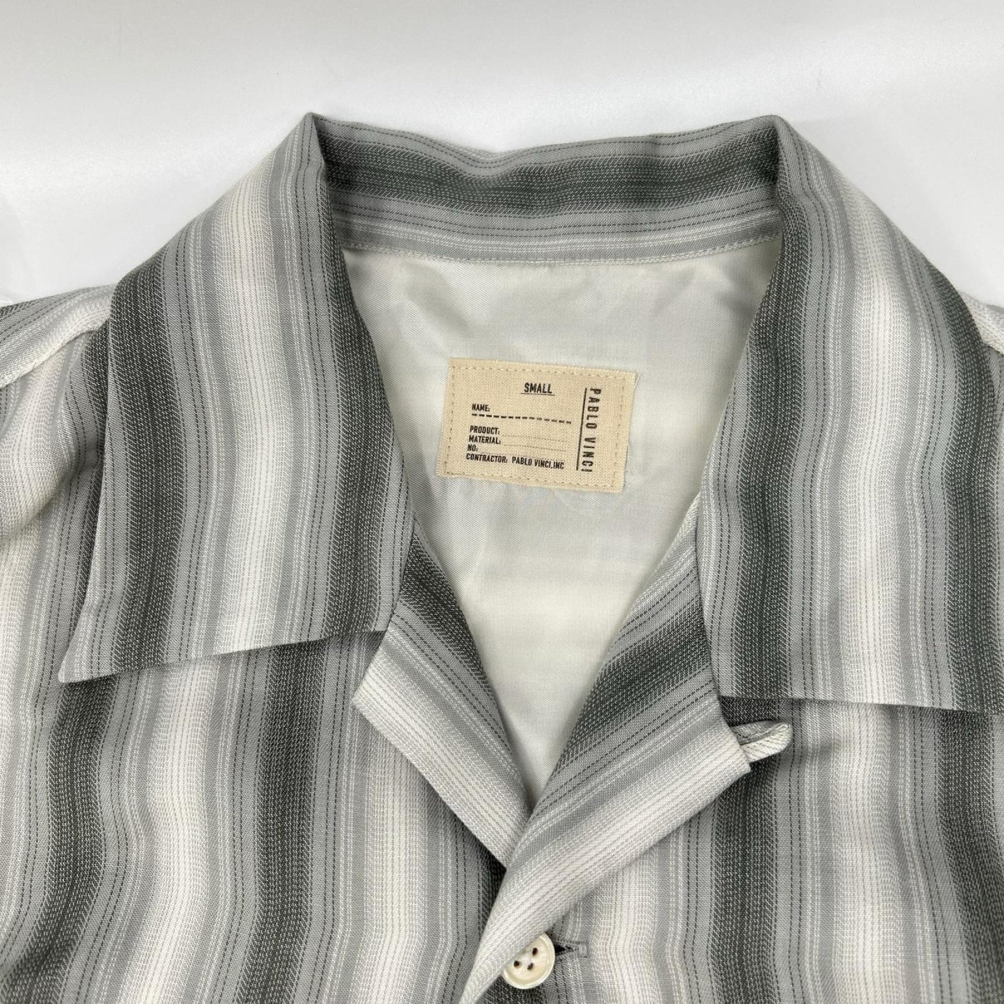 Pablo vinci 23AW Ombre Striped Open Collar Shirt Gray Size S