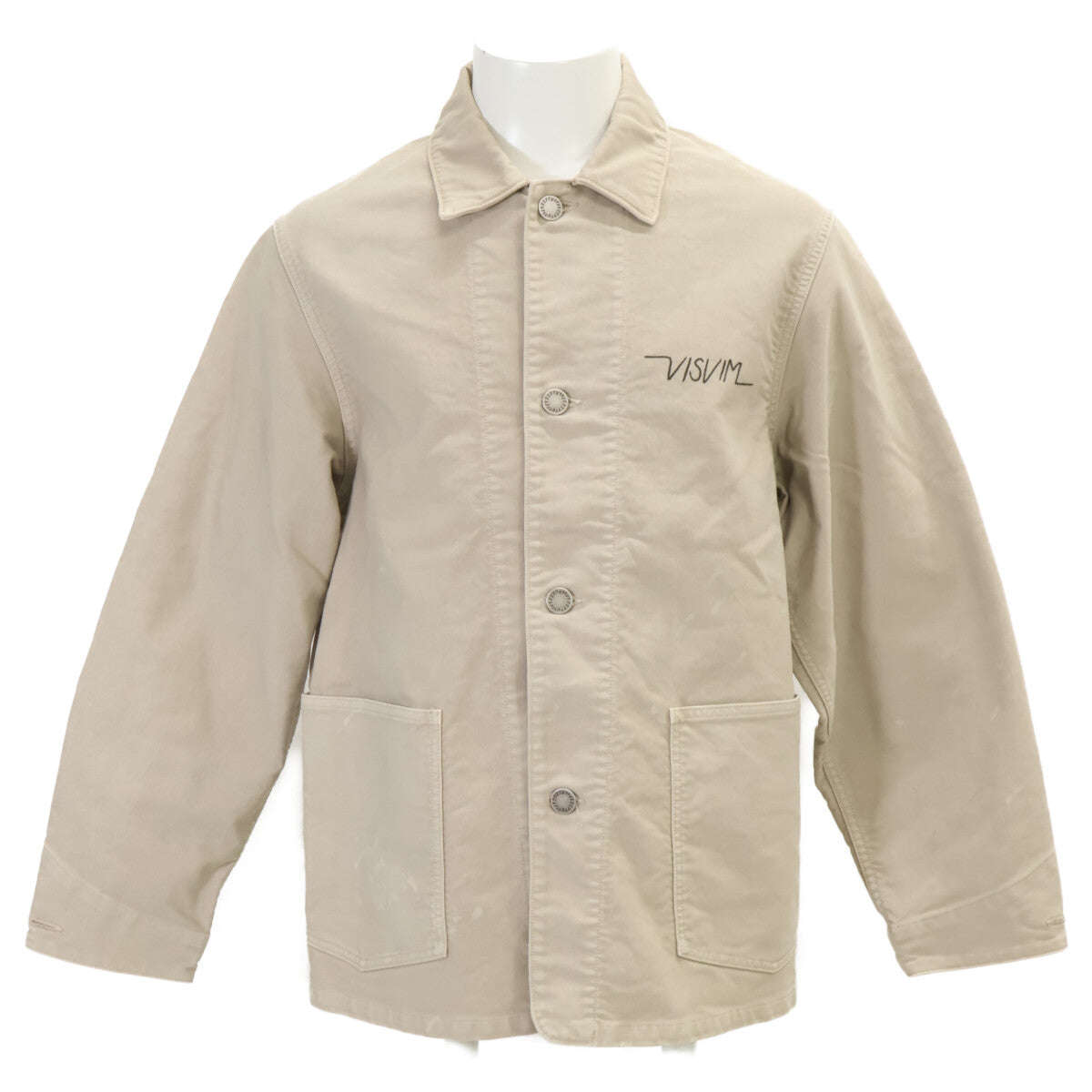 VISVIM Damaged G.Cords Back Embroidered Jacket Beige Size 1