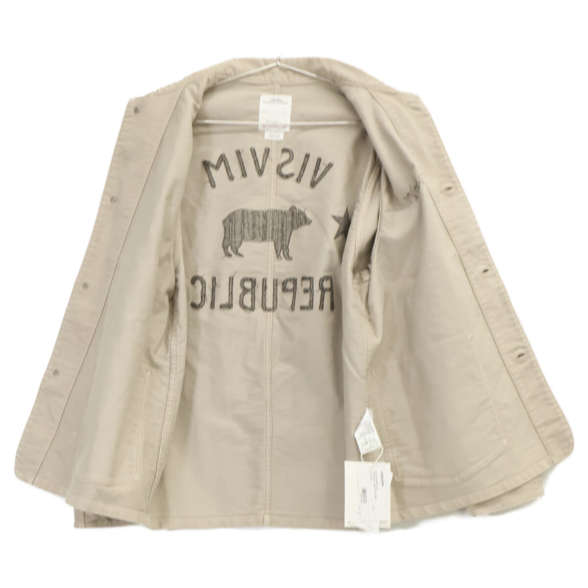 VISVIM Damaged G.Cords Back Embroidered Jacket Beige Size 1