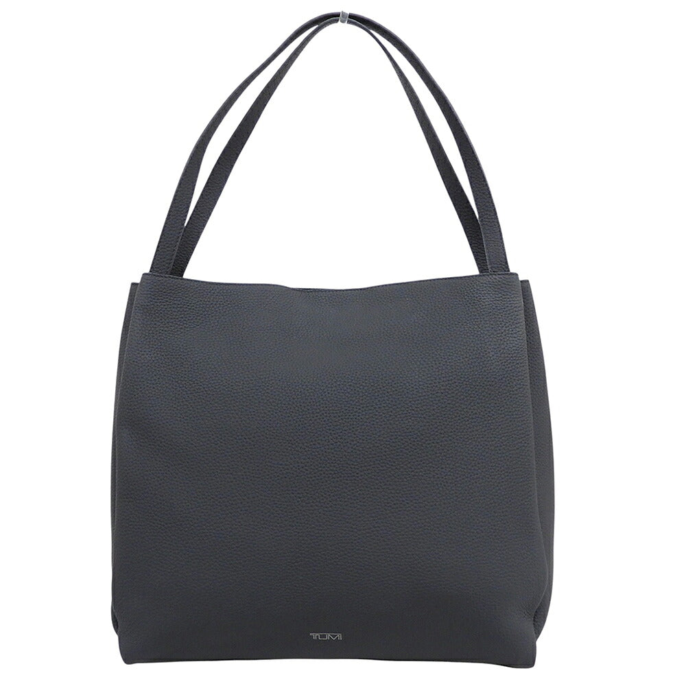 TUMI Shrunken Leather Side Accordion Tote Bag Black