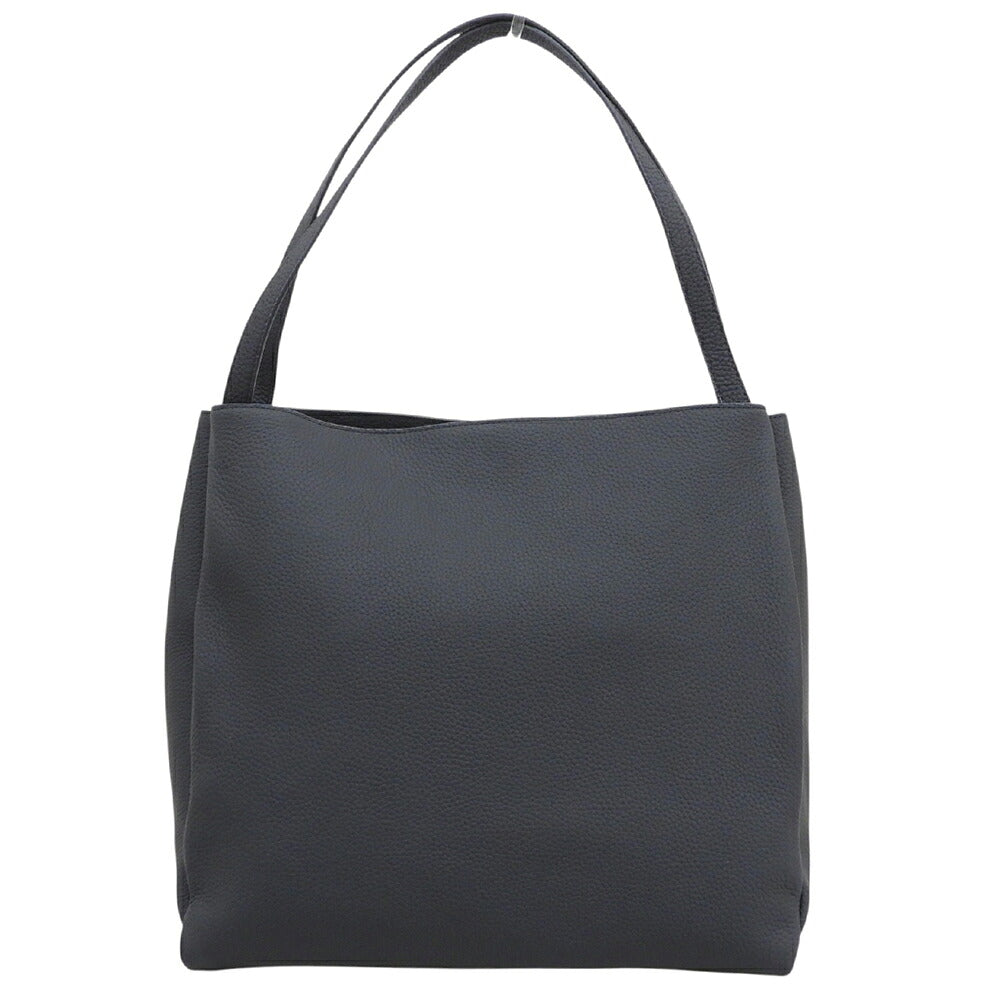 TUMI Shrunken Leather Side Accordion Tote Bag Black