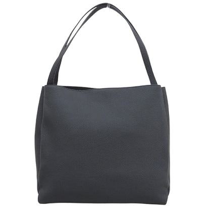 TUMI Shrunken Leather Side Accordion Tote Bag Black