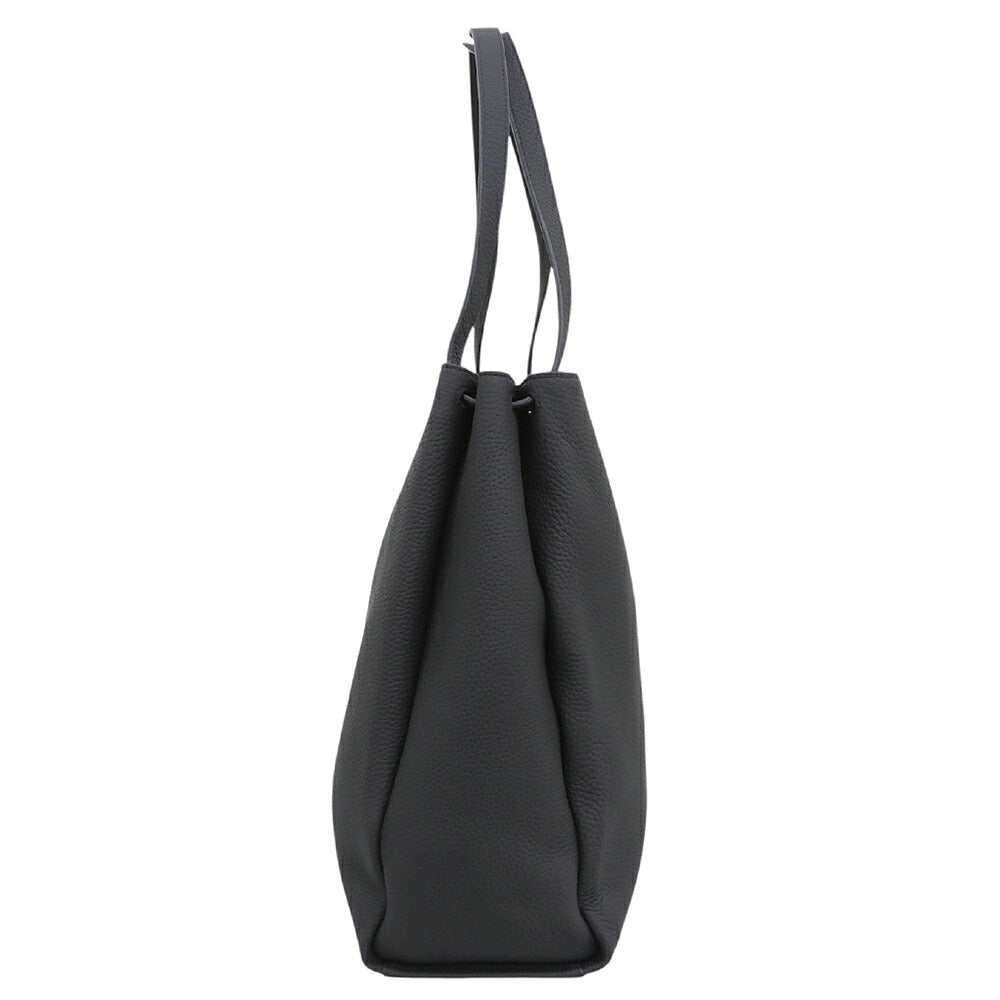 TUMI Shrunken Leather Side Accordion Tote Bag Black