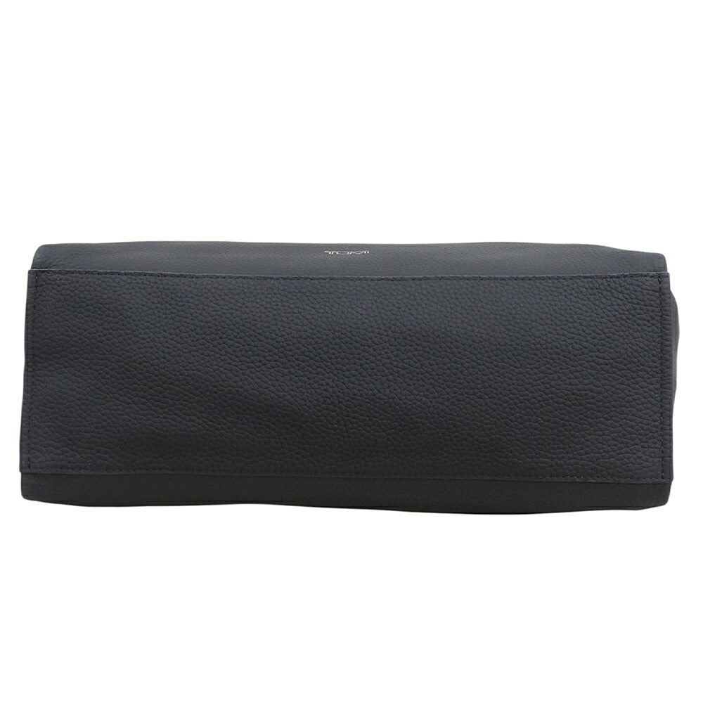 TUMI Shrunken Leather Side Accordion Tote Bag Black
