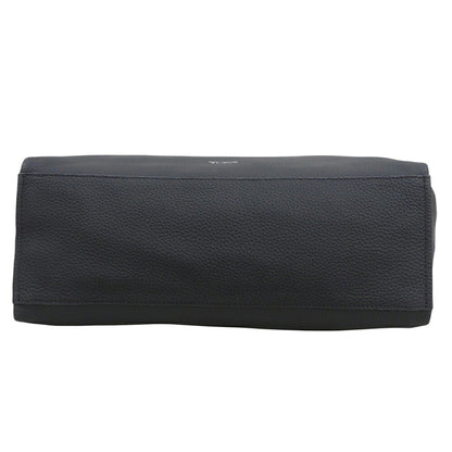 TUMI Shrunken Leather Side Accordion Tote Bag Black