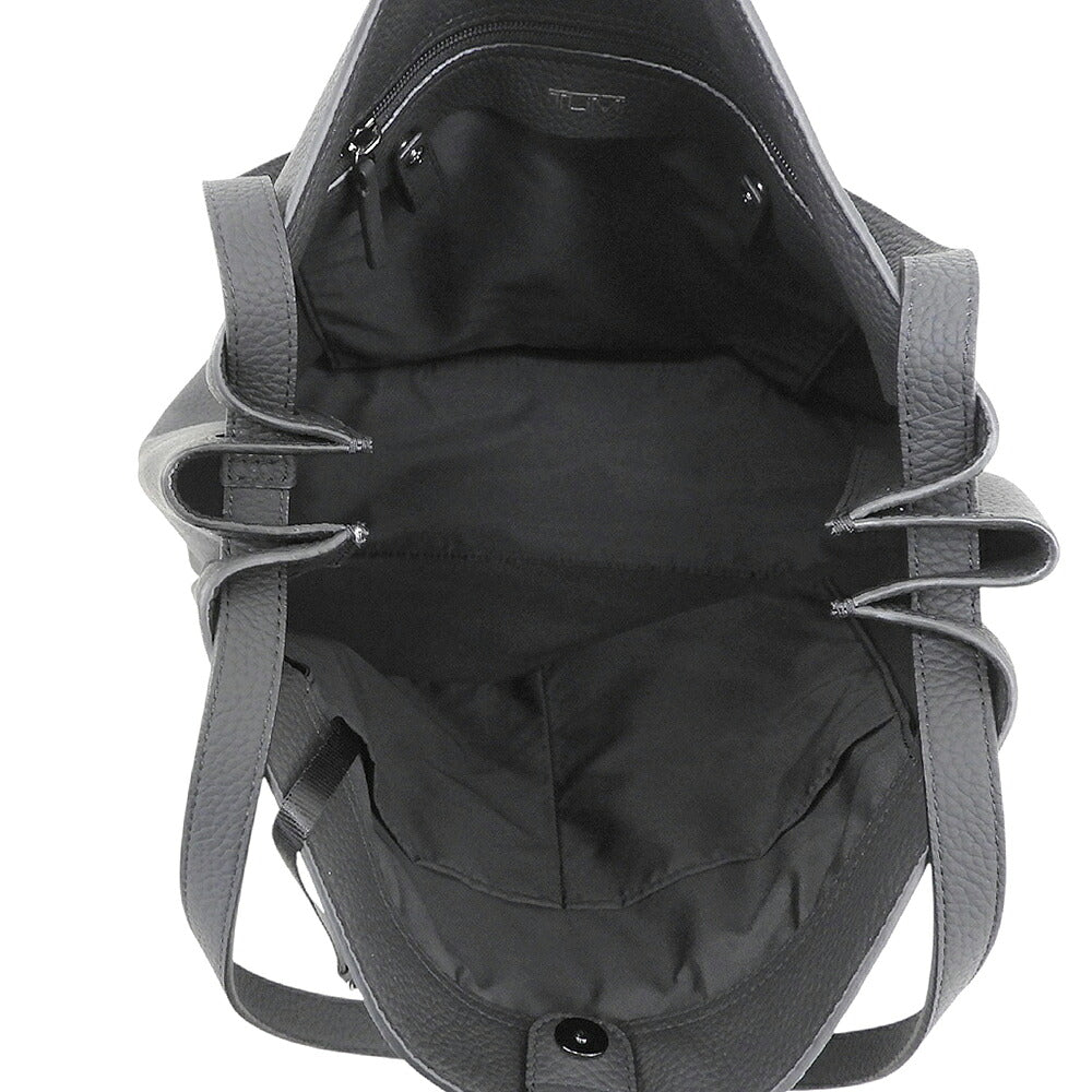 TUMI Shrunken Leather Side Accordion Tote Bag Black