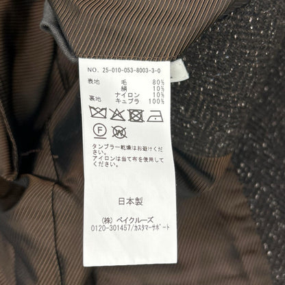 EL 25AW Brown Wool Silk Herringbone 2-Button Blazer Size 3