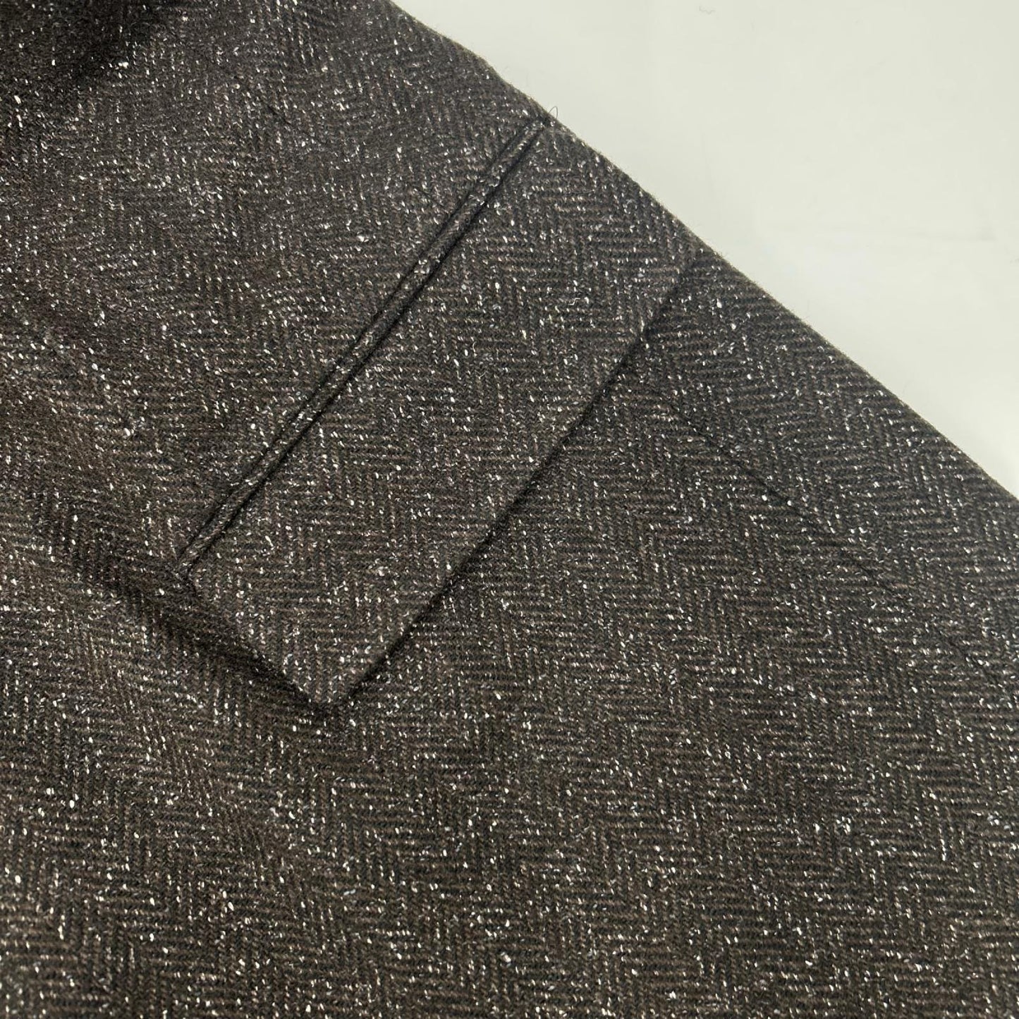 EL 25AW Brown Wool Silk Herringbone 2-Button Blazer Size 3