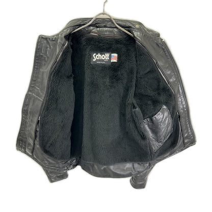 schott 641 Leather Single Rider Jacket Liner Black Size 42