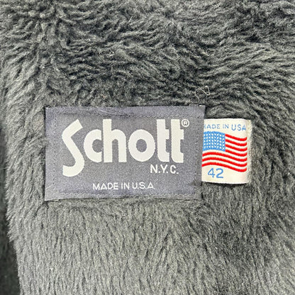 schott 641 Leather Single Rider Jacket Liner Black Size 42