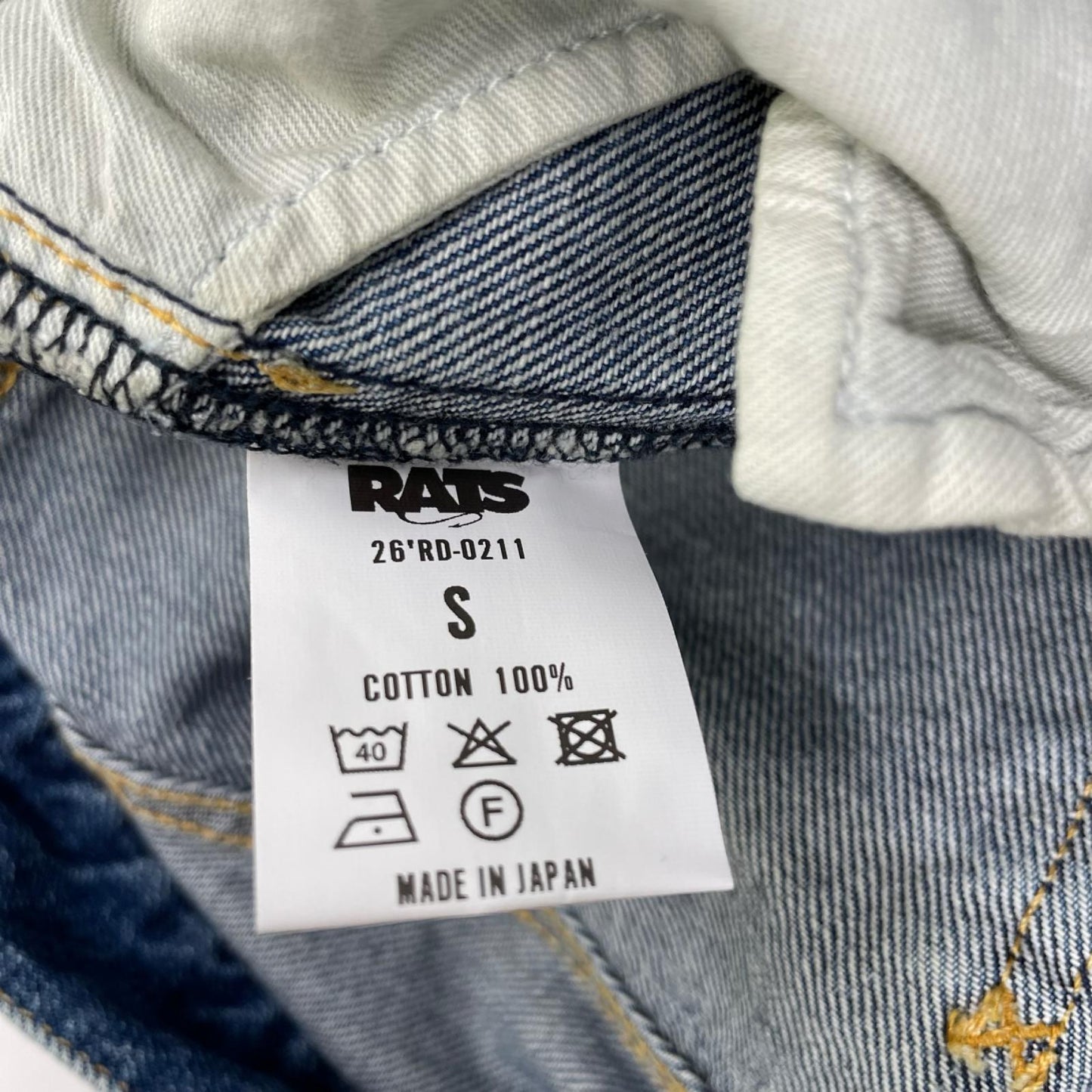RATS 26SS 11oz Vintage Wash Indigo Denim Pants Size S