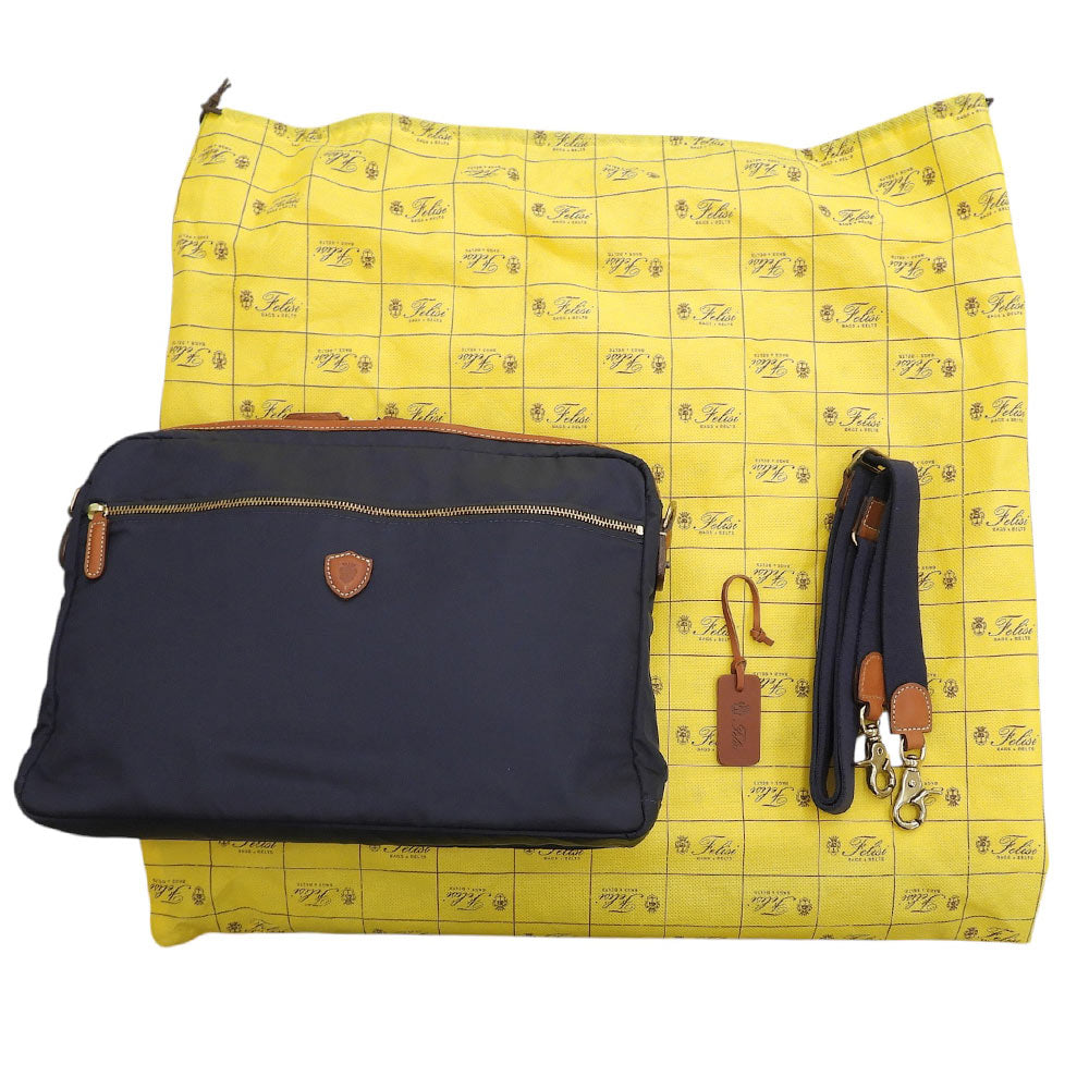 Felisi 2WAY Briefcase Shoulder Bag Navy/Brown