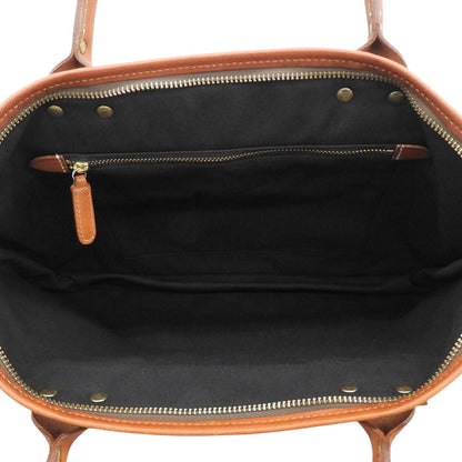 Felisi Slim Briefcase Business Bag Khaki/Brown Nylon/Leather