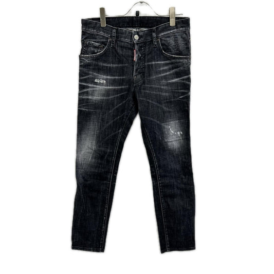 DSQUARED2 S74LB1617 Skater Faded Black Wash Jeans Size 44
