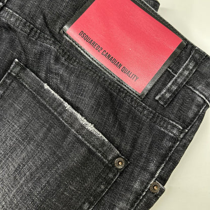 DSQUARED2 S74LB1617 Skater Faded Black Wash Jeans Size 44