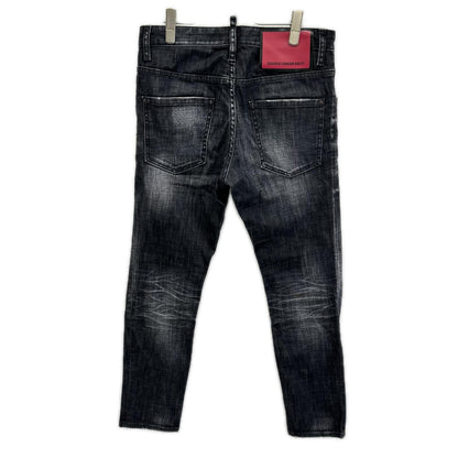 DSQUARED2 S74LB1617 Skater Faded Black Wash Jeans Size 44