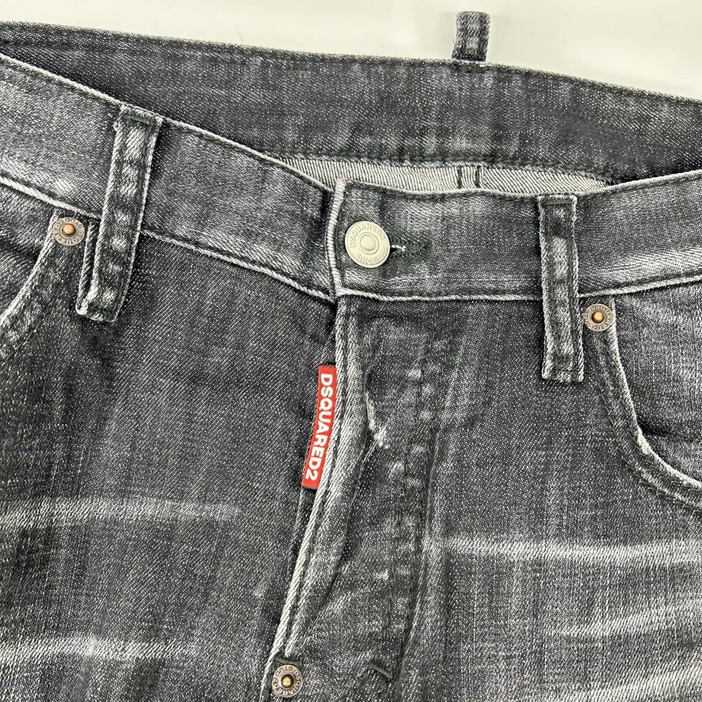 DSQUARED2 S74LB1617 Skater Faded Black Wash Jeans Size 44