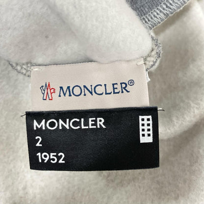 MONCLER Genius 2 1952 Face Embroidered Grey Cotton Sweatshirt Size XXL