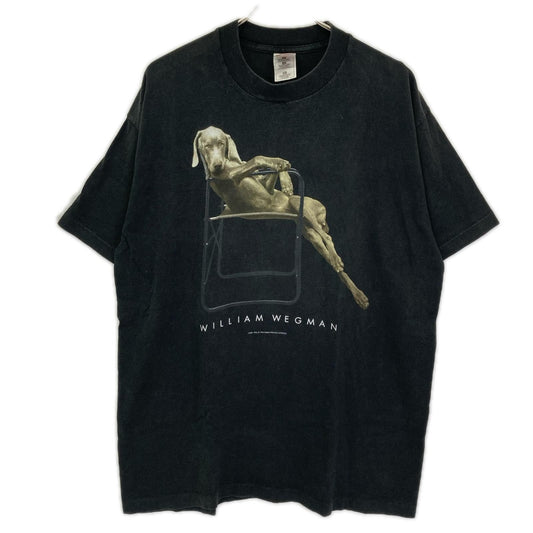 FRUIT OF THE LOOM 90s William Wegman T-Shirt Black Size XL