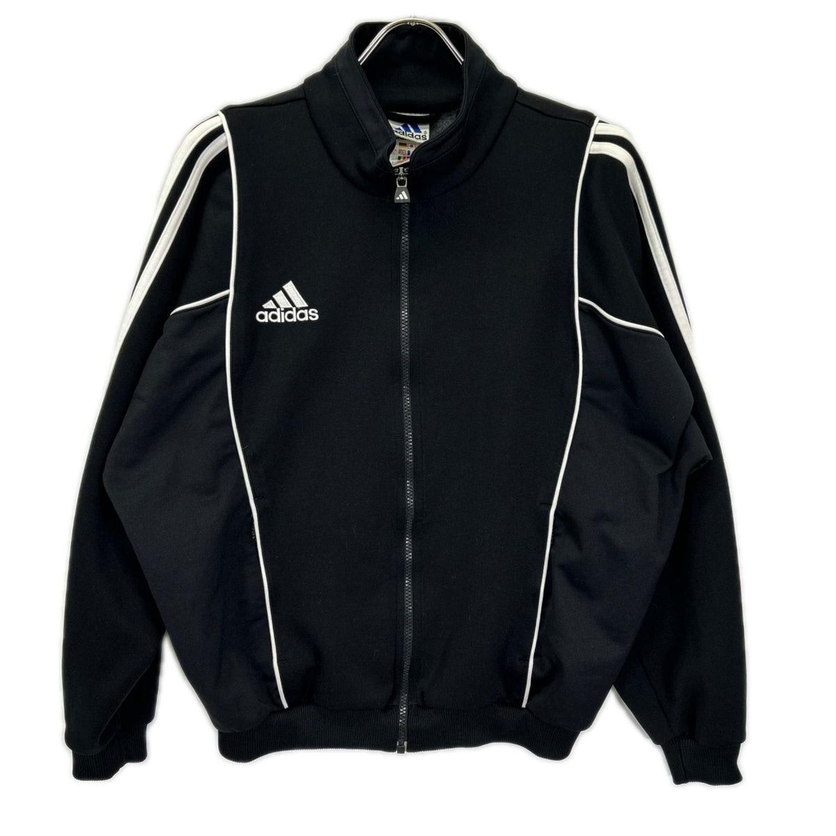 adidas 90s Black Polyester Track Jacket Size L