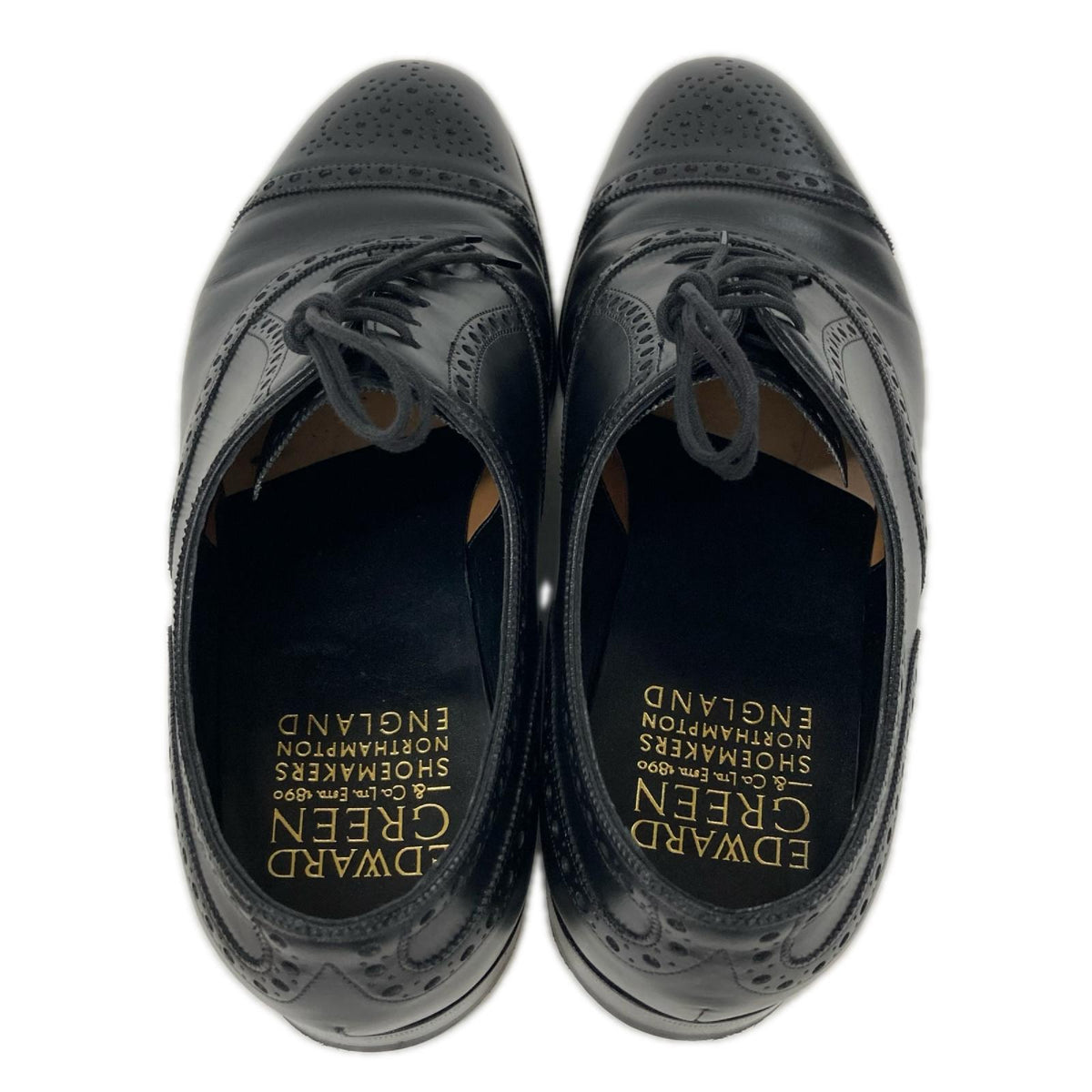 Edward Green Cadogan 202 Last Punched Toe Black Shoes Size UK 6.5
