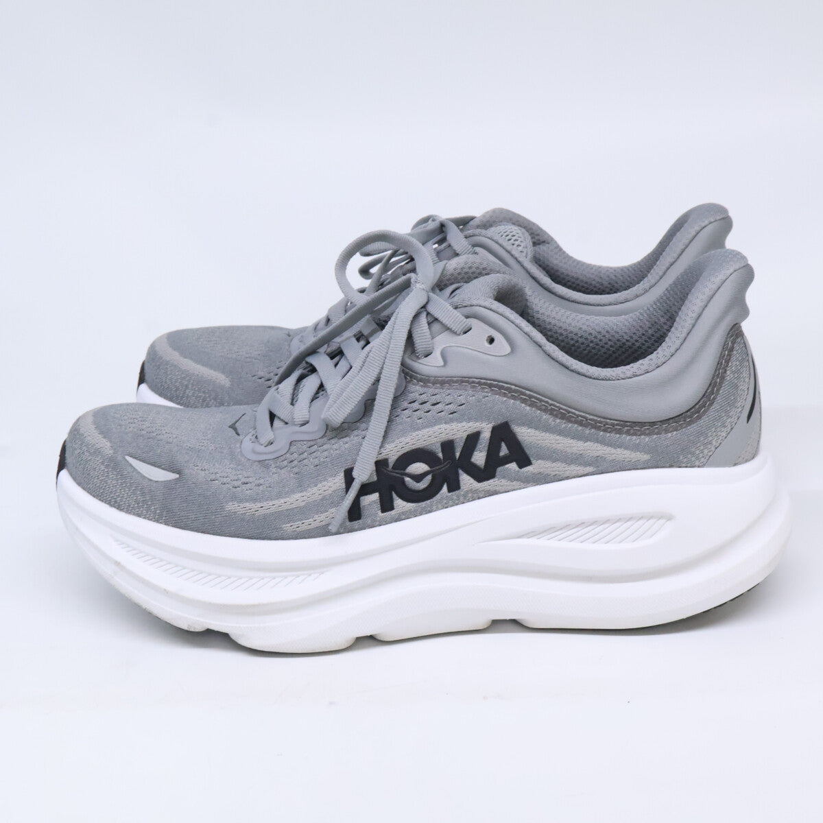 HOKAONEONE M Bondi 9 Wide Mesh Running Sneakers Gray Size 25