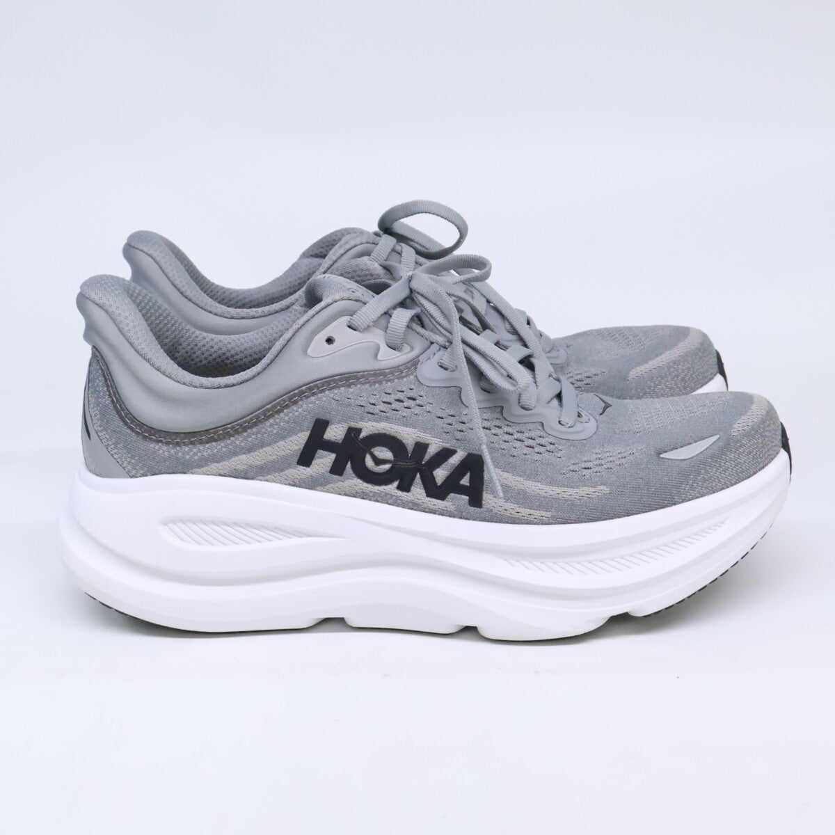 HOKAONEONE M Bondi 9 Wide Mesh Running Sneakers Gray Size 25