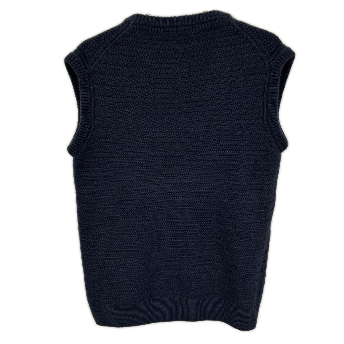 Cruciani CU24.211 Navy V-Neck Wool Knit Vest Size 52