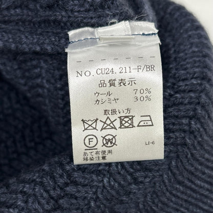 Cruciani CU24.211 Navy V-Neck Wool Knit Vest Size 52