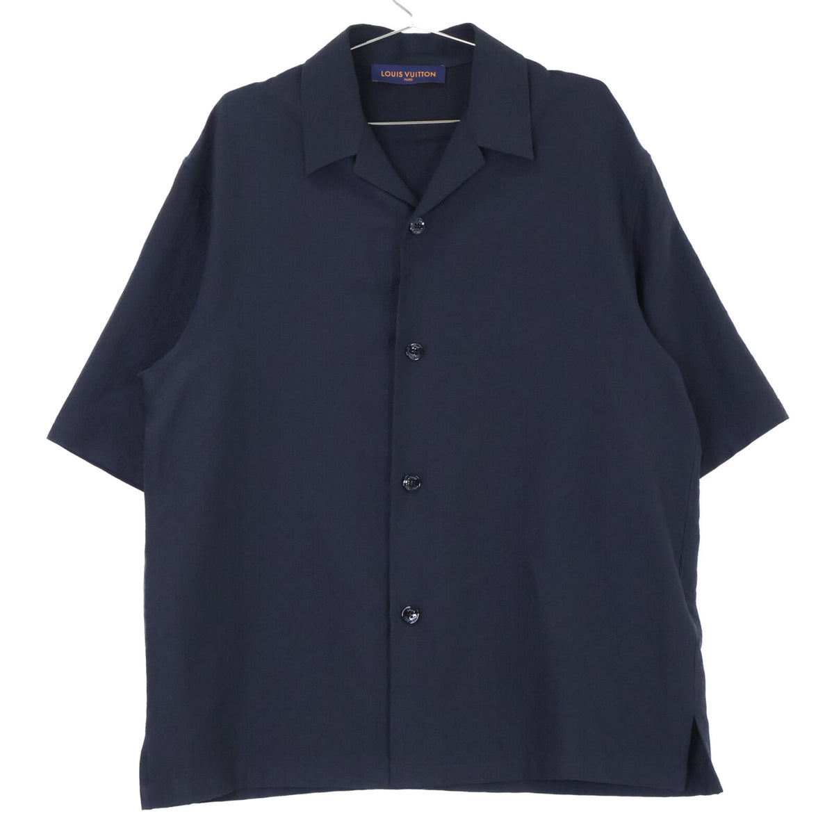 LOUIS VUITTON '25 Mini Monogram Silk Open Shirt Black Size M