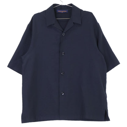 LOUIS VUITTON '25 Mini Monogram Silk Open Shirt Black Size M