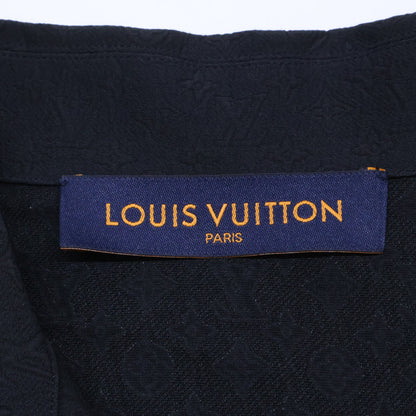 LOUIS VUITTON '25 Mini Monogram Silk Open Shirt Black Size M