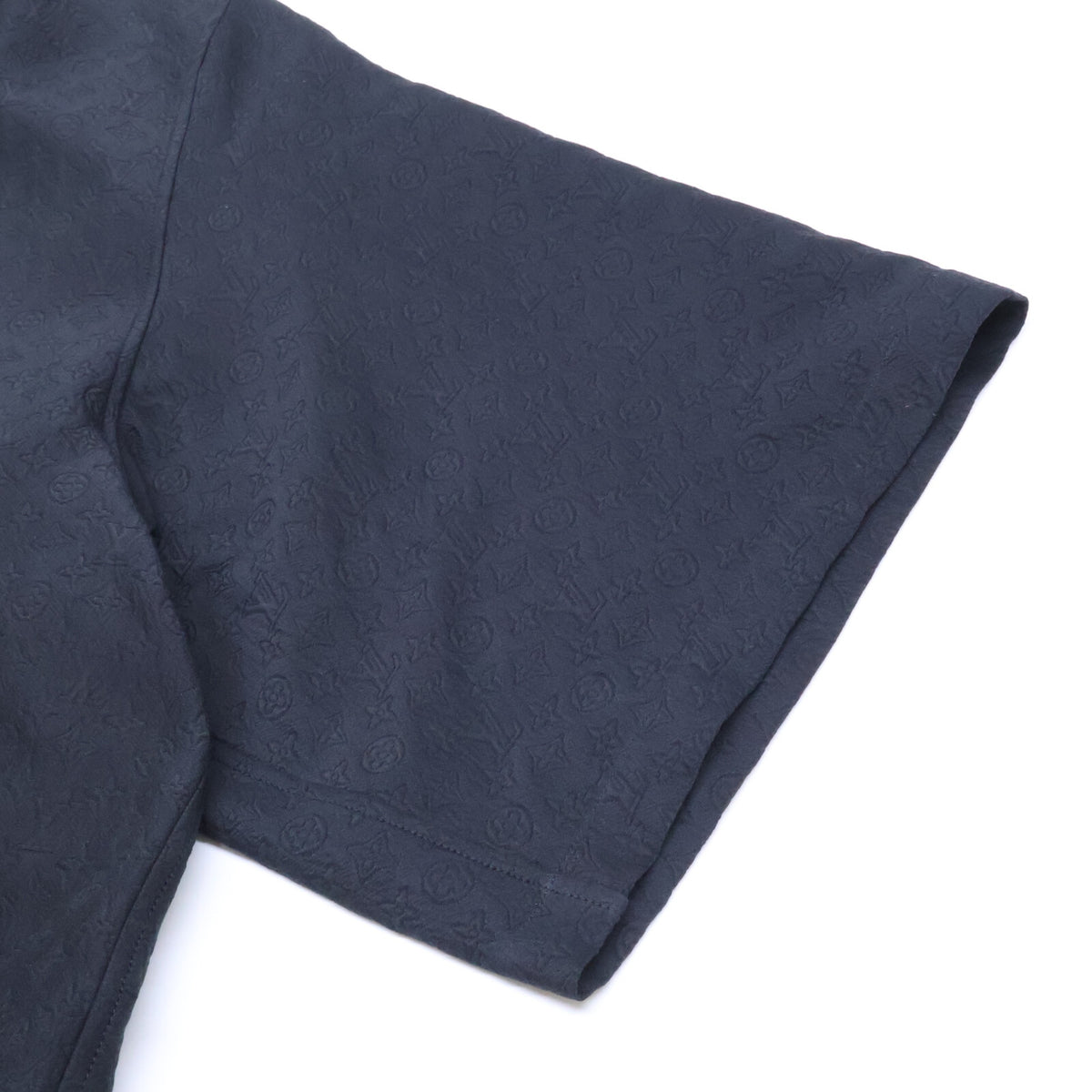 LOUIS VUITTON '25 Mini Monogram Silk Open Shirt Black Size M