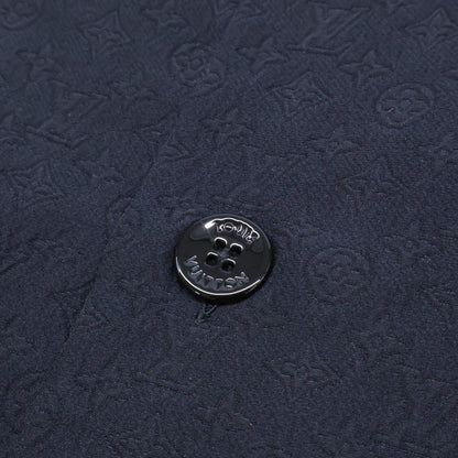 LOUIS VUITTON '25 Mini Monogram Silk Open Shirt Black Size M