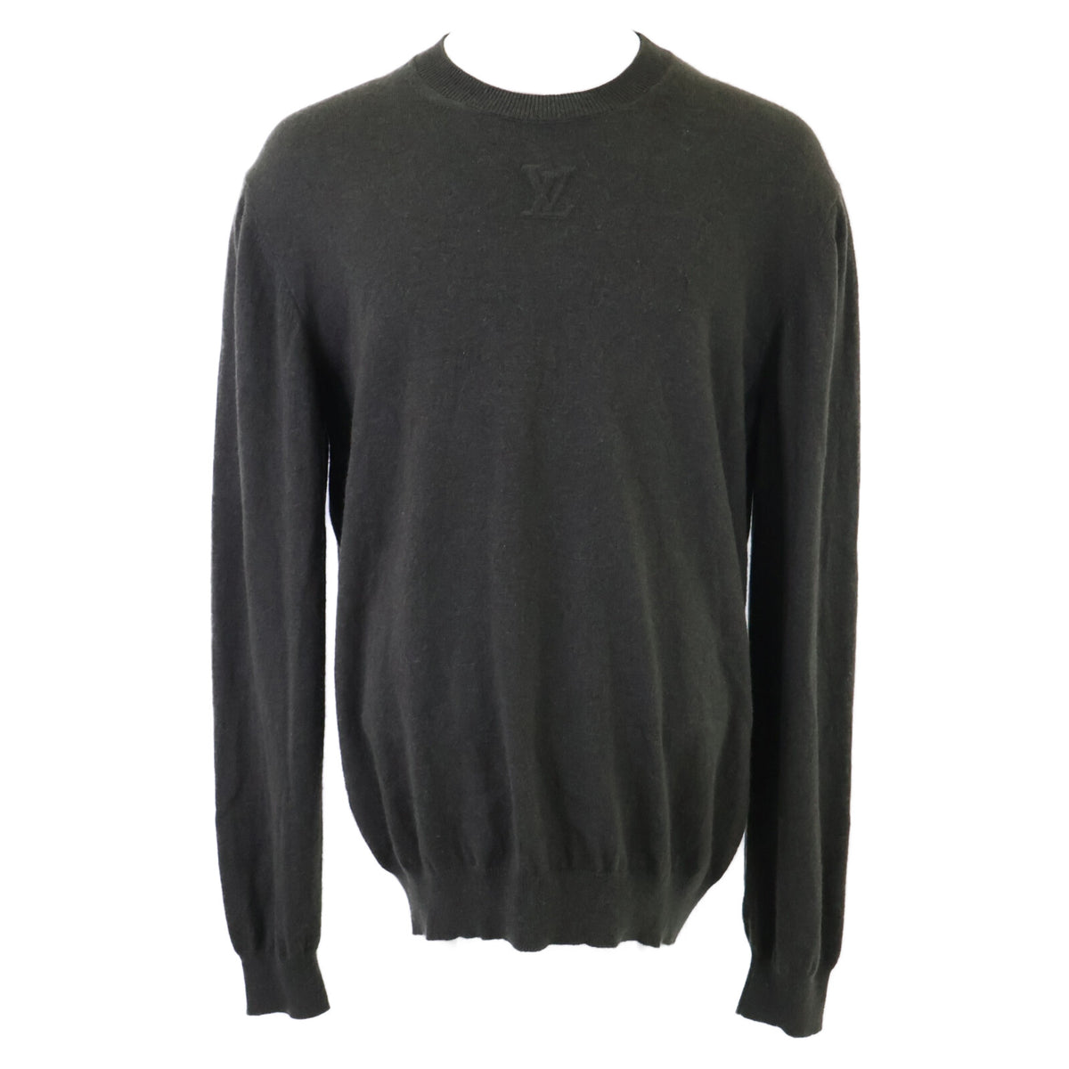 LOUIS VUITTON 23' LV Embossed Cashmere Sweater Khaki Size XL