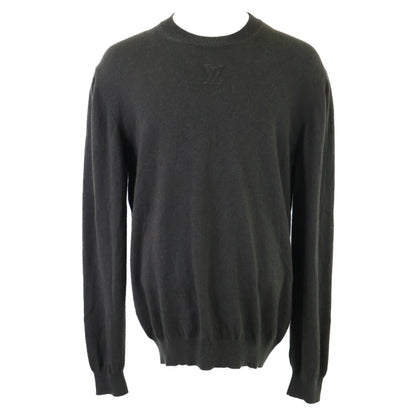 LOUIS VUITTON 23' LV Embossed Cashmere Sweater Khaki Size XL