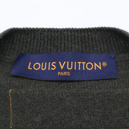 LOUIS VUITTON 23' LV Embossed Cashmere Sweater Khaki Size XL