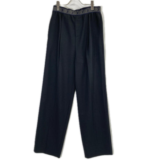 LOUIS VUITTON 22SS Wool LV Logo Waist Pants Black Size 36