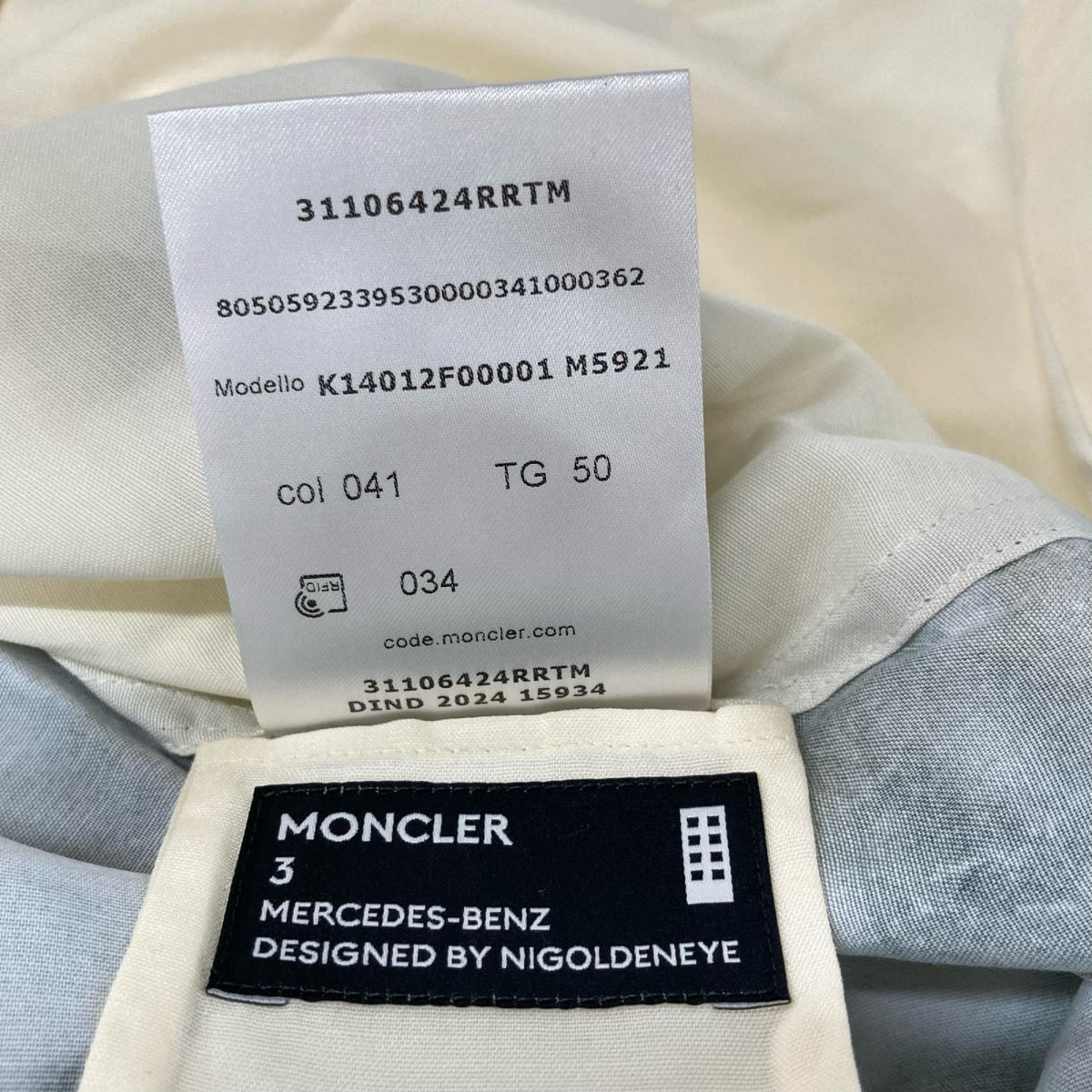 CAMICIA Moncler Genius x NIGO Back Print Shirt Ivory Size 50