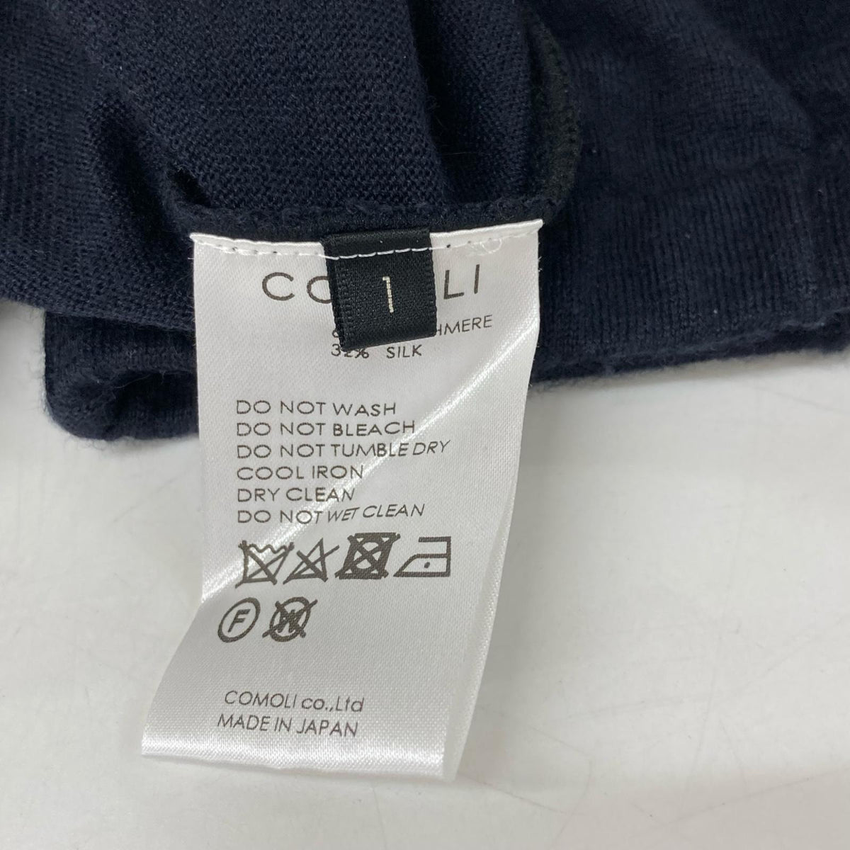 COMOLI 23SS X01-06006 Cashmere Silk Knitwear Navy Knit