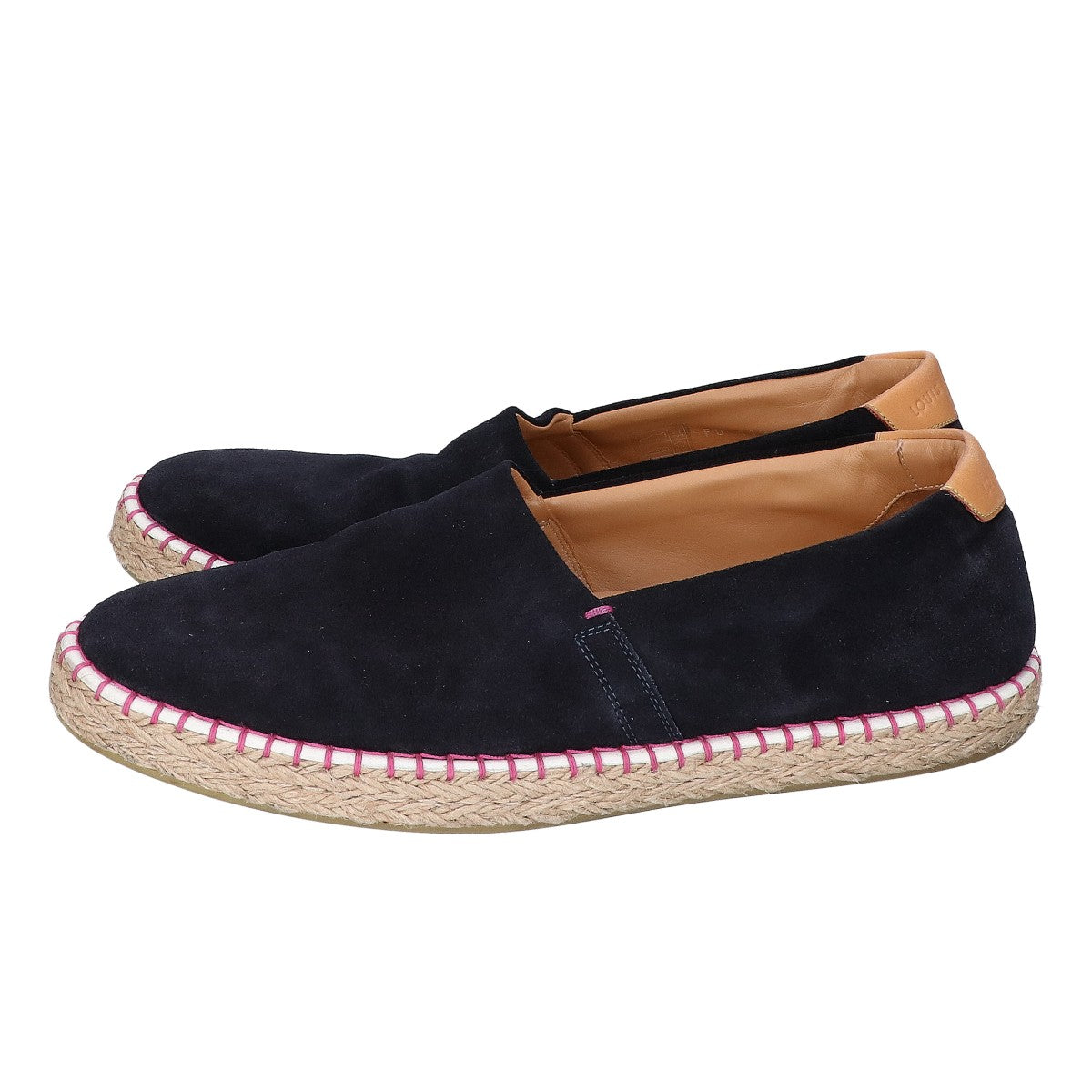 LOUIS VUITTON Navy Suede Espadrille Slip-Ons Size 7 1/2