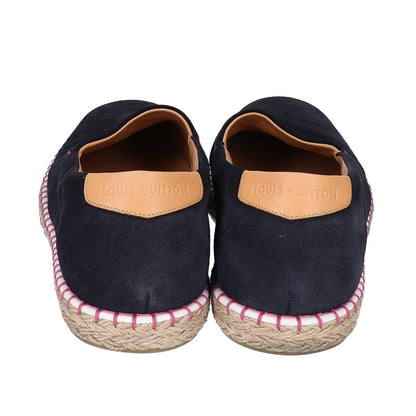 LOUIS VUITTON Navy Suede Espadrille Slip-Ons Size 7 1/2