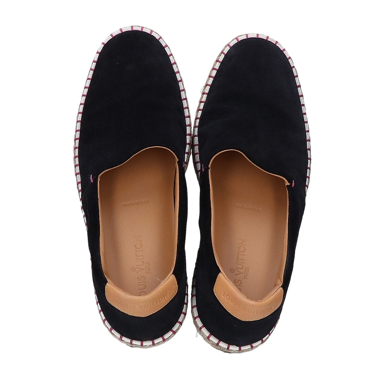 LOUIS VUITTON Navy Suede Espadrille Slip-Ons Size 7 1/2